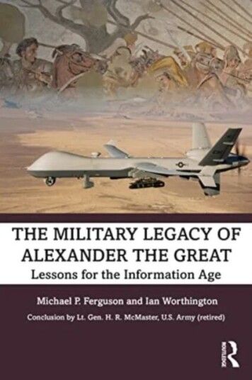The Military Legacy Of Alexander The Great Av Michael P. Ferguson, Ian Worthington