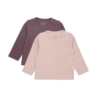 Minymo Langermet skjorte 2-pack Misty Rose