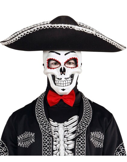 Hvit Day of the Dead Maske i Hardplast Hvit Day of the Dead Maske i Hardplast