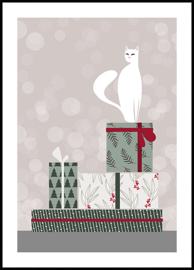 Retro cat and gifts Plakat Plakat / 30x40cm