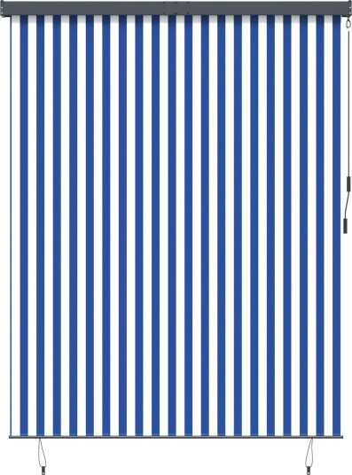 Utendørs Rullegardin Striped Blå og hvite 220 x 250 cm stoff