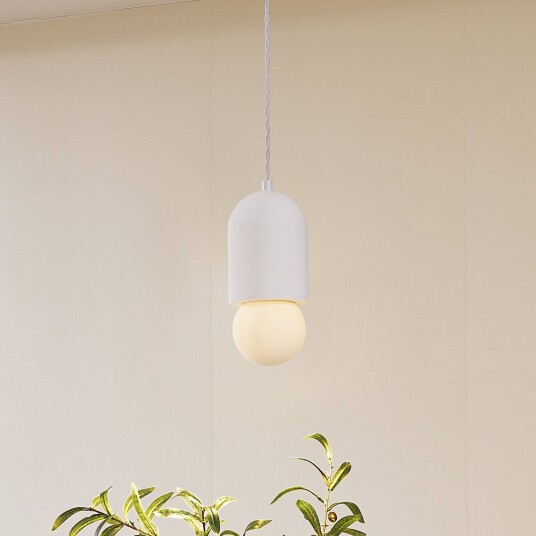 Lindby pendellampe Nielson Ø 11 cm hvit gips