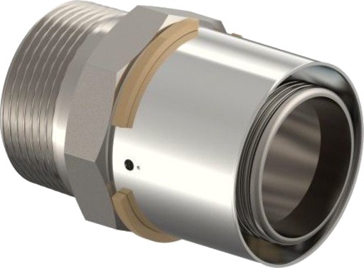 Uponor S-Press Kobling 50 mm med Utvendig Gjenge for Gulvvarme og Radiatorsystemer
