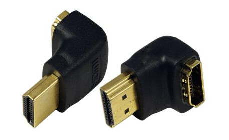 LogiLink HDMI Adapter 90 Grader Han-Hun Sort Guld