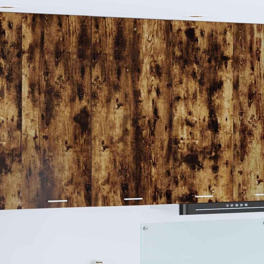  Hengende skap med dør Riga Røkt eik og hvit 50 x 31 x 100 cm