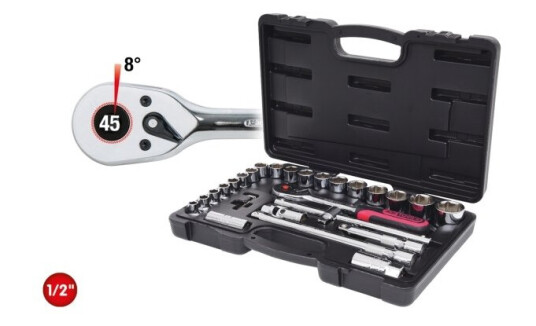 Ks Tools 918.0728, Støpselsett, 1/2", Imperisk, 28 Hoder, Kromvanadiumstål, 4,28 Kg