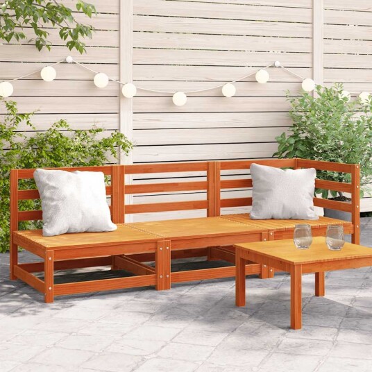Hagebenk 3-seters voksbrun heltre furu 837953