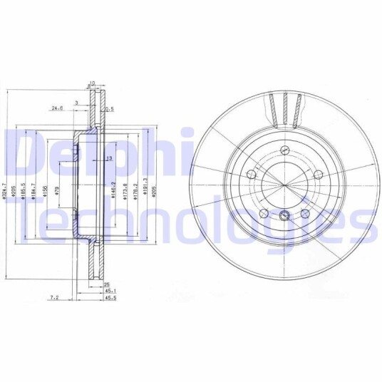 Bremseskive DELPHI BG3830 Bremseskive DELPHI BG3830