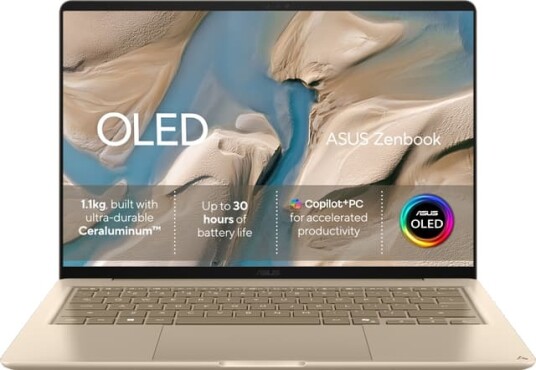 ASUS Zenbook 14 Snapdragon X1 8GB 256GB 14" Bærbar PC Beige