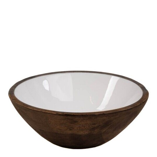 Sögne Home   Bolle mangotre 20,4 cm rustic brown/hvit