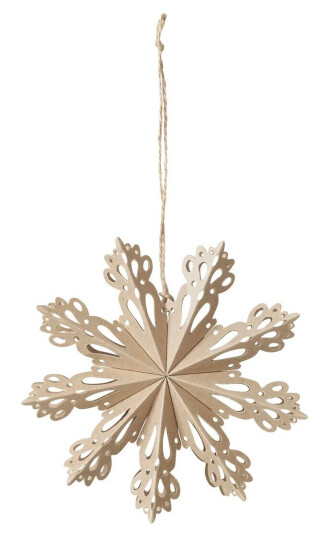 Broste Copenhagen Snowflake juldekorasjon natural Ø15 cm