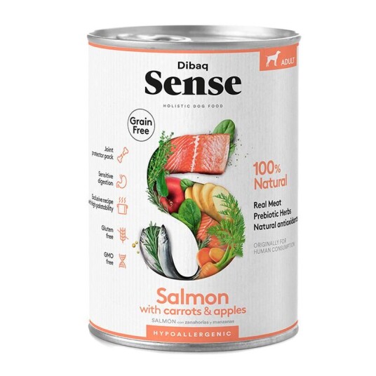 Dibaq Sense Dog Salmon All Breeds Våtfôr Til Hund 12 X 380 G