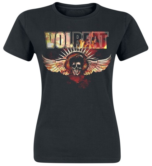 Volbeat T-skjorte Burning Skullwing S til XXL Damer svart