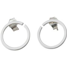 Design Letters Earring Hoops 16 mm Silver