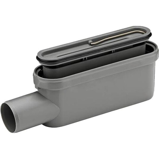 Unidrain Utløpshus 50 mm med Horisontalt Sideutløp og Vannfelle Unidrain Utløpshus 50 mm med Horisontalt Sideutløp og Vannfelle
