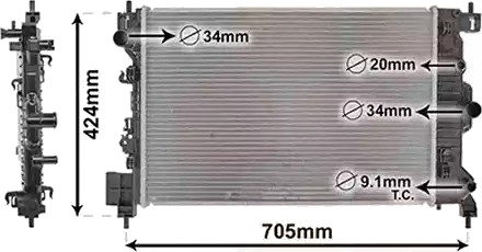 VAN WEZEL 37002666 Radiator motorkjøling