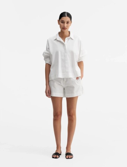 Ahlvar Gallery Meya Oxford Shorts White XL