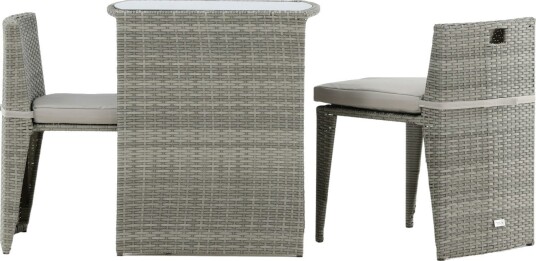 Venture Design Savanna kafésett Svart 2 stoler & bord 50x66 cm Grå