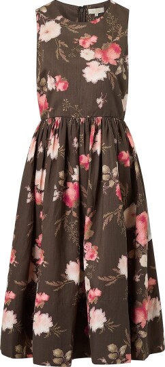 byTimo Kjole Taffeta Midi Brun