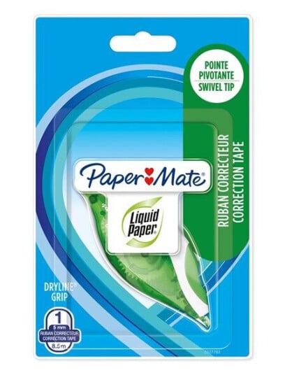 Paper-Mate Dryline Grip Korreksjons-/rette tape ass farger
