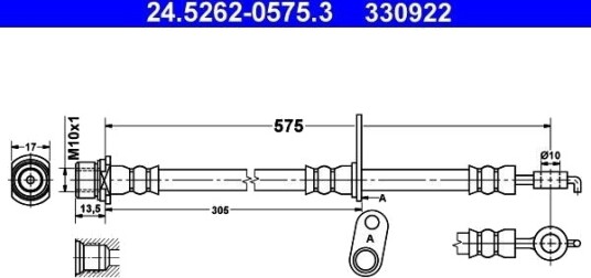 ATE 24.5262 0575.3 Bremseslange
