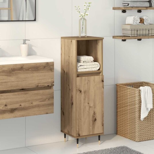 Baderomsskap artisan eik 30x30x100 cm konstruert tre 8721158444479 Baderomsskap artisan eik 30x30x100 cm konstruert tre 8721158444479