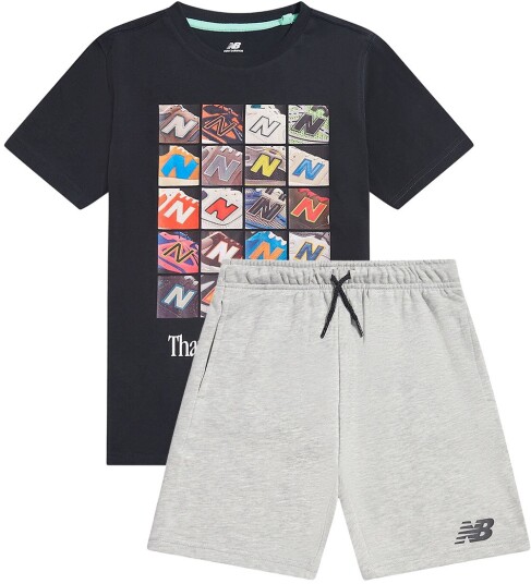 New Balance Shorts Sett   Nb Kaviar   New Balance   15 16 år (170 176)   Shorts Grå Svart