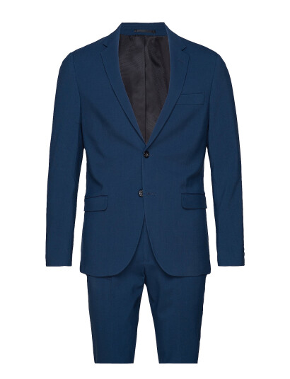 Lindbergh Plain Mens Suit Normal Length Blue 54