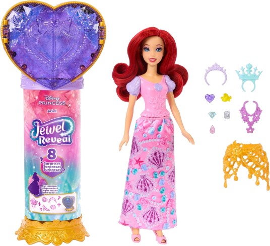 Disney Princess Disney Princess Jewel Reveal Ariel Fashion Doll W/ 8 Surprises Including Gem Box & 10 Accessories Pink Disney Princess Disney Princess Jewel Reveal Ariel Fashion Doll W/ 8 Surprises Including Gem Box & 10 Accessories Pink