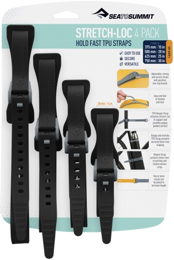 Sea to Summit Strap Stretch Loc Set 20 mm 4 pack Black 