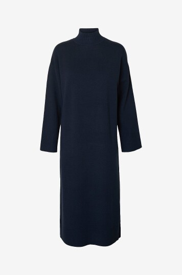 Selected FEMME Kjole slfKamma LS Knit Long Dress Blå