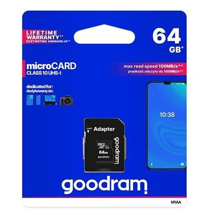 GOODRAM Karta pamieci microSD 64GB CL10 UHS I + adapter