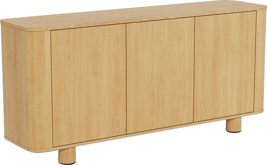AC Design Furniture Atmore skjenk 3 dører 3 hyller push to open funksjon 160x40x75 cm Beige