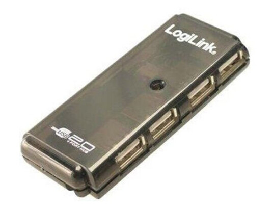 LogiLink USB2.0 HUB 4 ports slim USB-hub - 4 porter - Svart
