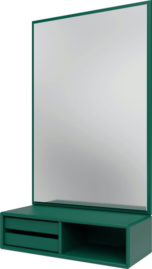 Glance Veggspeil Med Hylle Pine