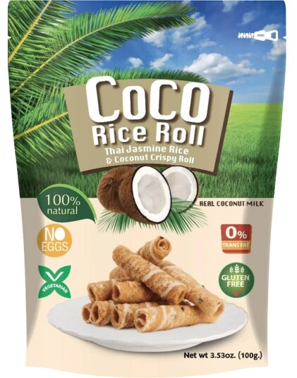 Coco Rice & Coconut Crispy Rolls Kokosruller med Sesam og Jasminris 100g Thailand