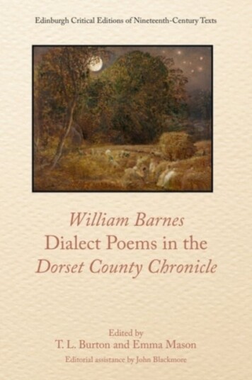 William Barnes Dialect Poems in the Dorset County Chronicle