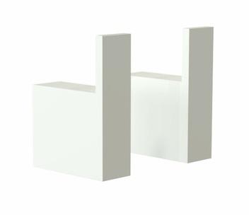 Frost Quadra Håndkle-krok 42 mm, Hvit - 2 stk.