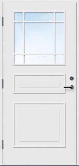 Ytterdør Bygg1 Arendal Klarglass med Yale Doorman Classic Home