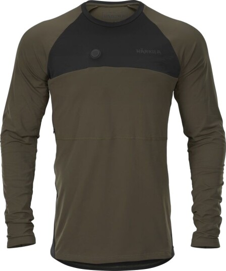 Härkila Men's Heat L/S T-shirt XXXL, Willow Green/Black
