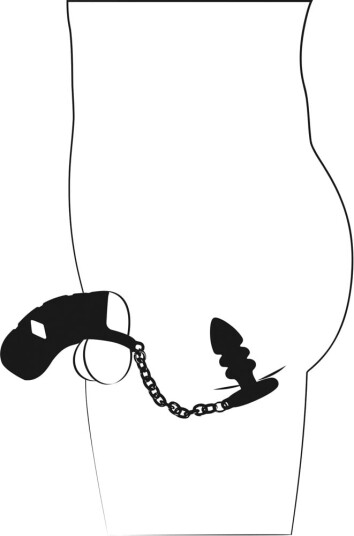 Cock cage with butt plug Cock cage with butt plug
