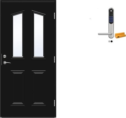 Ytterdør Swedoor Advance-Line Classic Rossini med Yale Doorman Classic Home