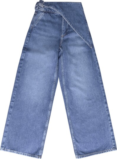 Mango Wide Leg Jeans With Scarf Detail OPEN BLUE 122