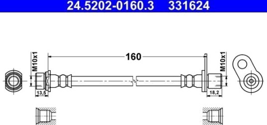 ATE 24.5202-0160.3 Bremseslange