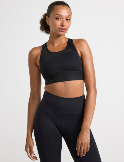 Lindex Sport Bra Melanie Mesh - Black - XS