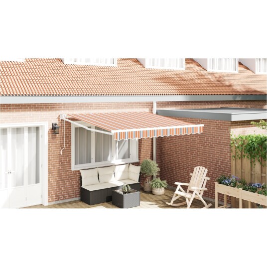 vidaXL Automatisk Uttrekkbar Markise Flerfarget Stripe 350x250 cm
