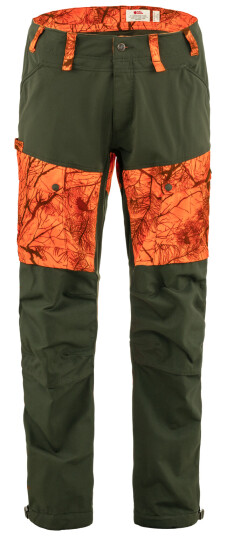 Fjellreven Men's Lappland Hybrid Trousers Orange Multi Camo-Deep Forest 48 Long