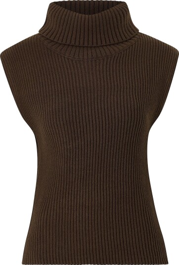 Gina Tricot   Vest Chunky turtleneck knitted vest   Brun