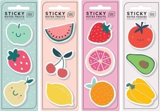 Interdruk Selvklebende Notatlapper Fruits 75 Stk Mix