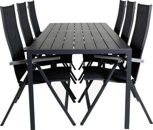 Venture Home Spisegruppe Break med 6 spisestoler Albany Svart